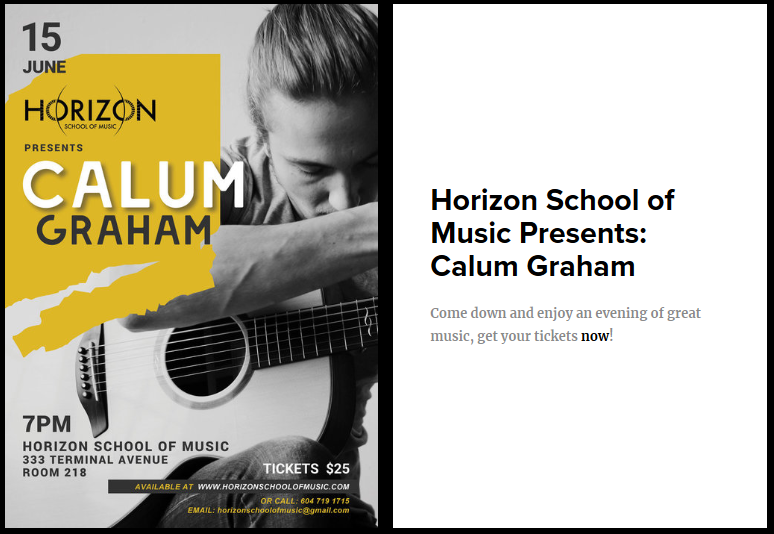 Calum Graham: Presented By Horizon School of Music